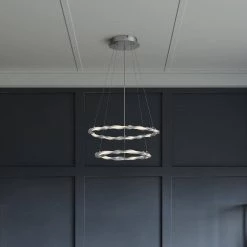 Finale 15.75 in. Dipped Silver LED Semi-Flush Mount by Quoizel -Quoizel Sales dipped silver quoizel flush mount lights pcfn1716dsl 76 1000