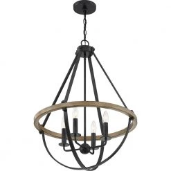 Bartlett 22 in. 4-Light Earth Black Pendant by Quoizel 9 Bartlett 22 in. 4-Light Earth Black Pendant by Quoizel -Quoizel Sales earth black quoizel chandeliers brl2823ek 4f 1000