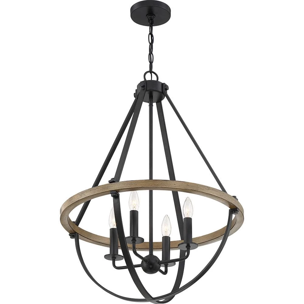 Bartlett 22 in. 4-Light Earth Black Pendant by Quoizel 6 Bartlett 22 in. 4-Light Earth Black Pendant by Quoizel - Image 4