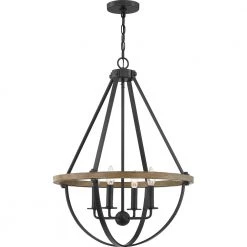 Bartlett 22 in. 4-Light Earth Black Pendant by Quoizel
