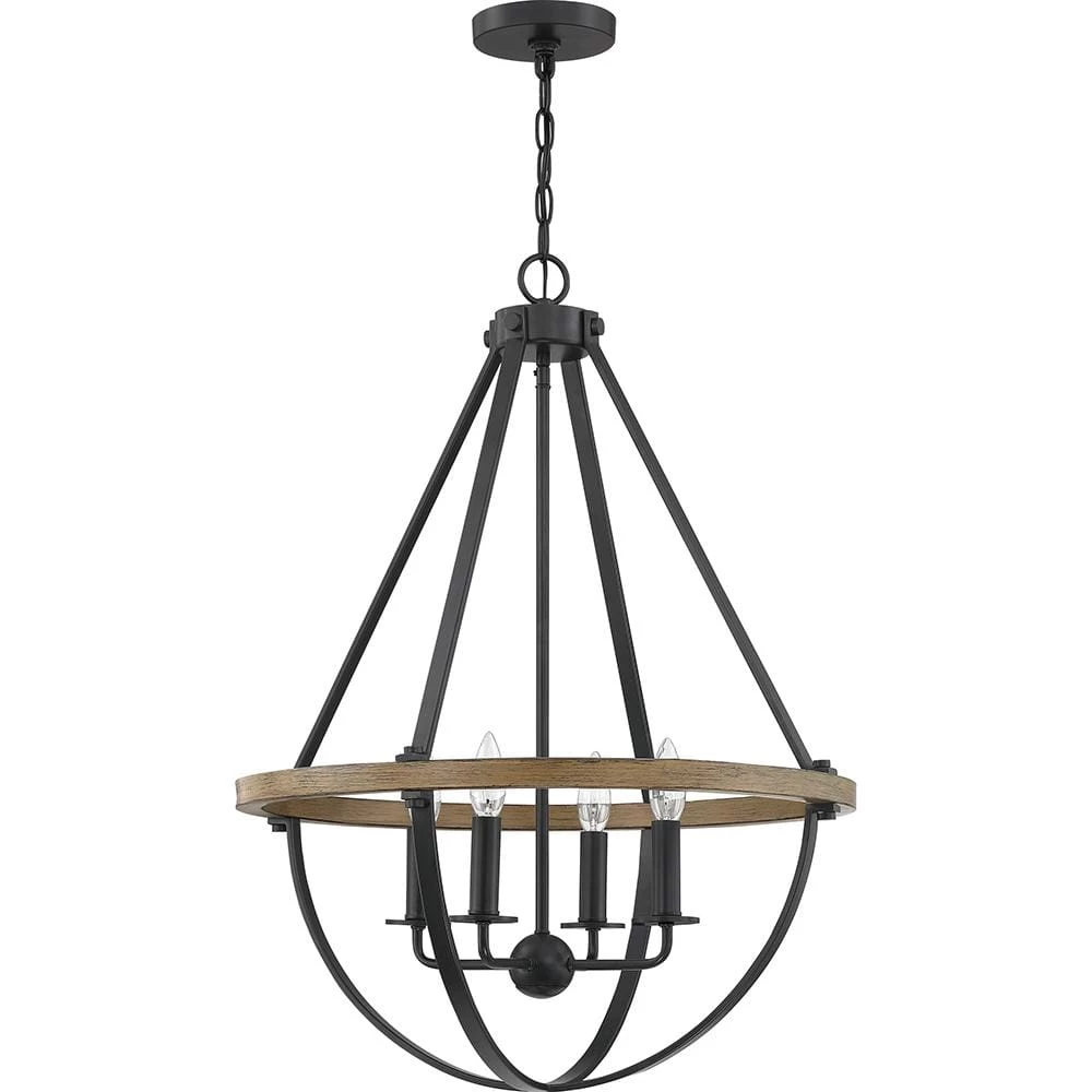 Bartlett 22 in. 4-Light Earth Black Pendant by Quoizel 5 Bartlett 22 in. 4-Light Earth Black Pendant by Quoizel - Image 3