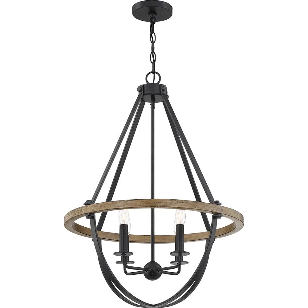 Bartlett 22 in. 4-Light Earth Black Pendant by Quoizel 4 Bartlett 22 in. 4-Light Earth Black Pendant by Quoizel - Image 2