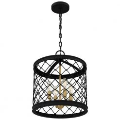Calais 4-Light Earth Black Standard Pendant Light by Quoizel -Quoizel Sales earth black quoizel chandeliers cai2814ek 1f 1000