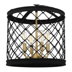 Calais 4-Light Earth Black Standard Pendant Light by Quoizel -Quoizel Sales earth black quoizel chandeliers cai2814ek 44 1000