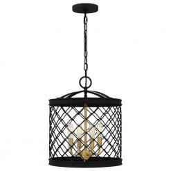 Calais 4-Light Earth Black Standard Pendant Light by Quoizel -Quoizel Sales earth black quoizel chandeliers cai2814ek 4f 1000
