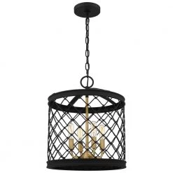 Calais 4-Light Earth Black Standard Pendant Light by Quoizel