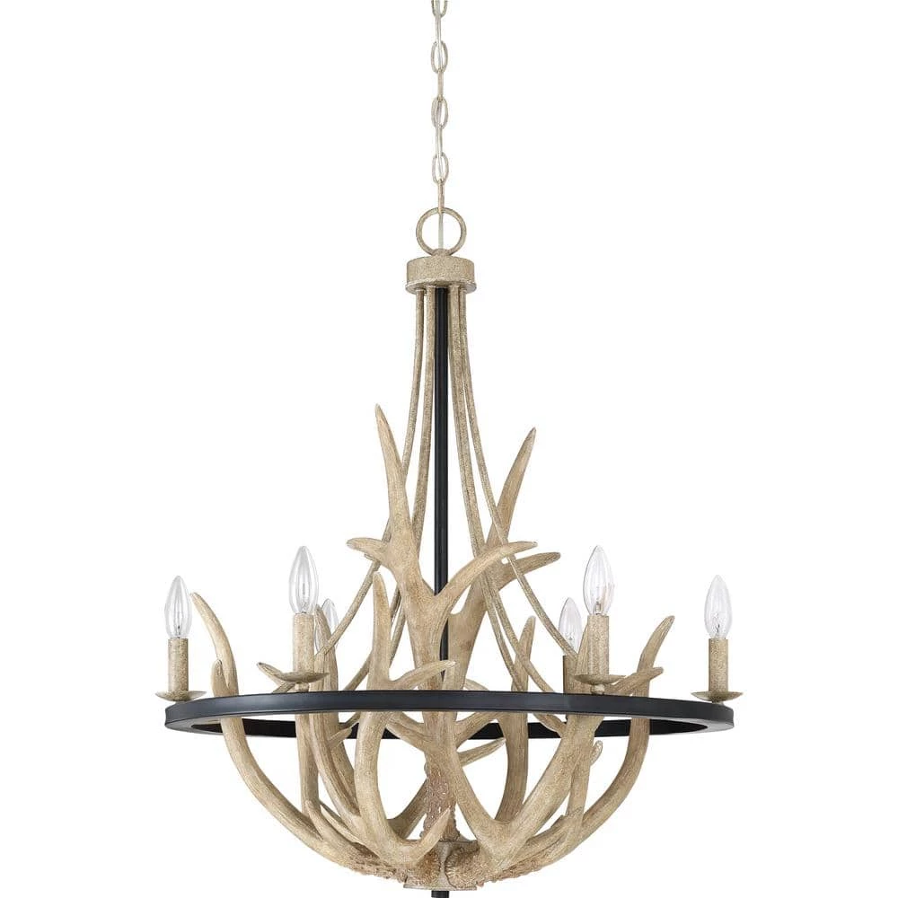 Journey 6-Light Earth Black Bowl-Style Chandelier by Quoizel 5 Journey 6-Light Earth Black Bowl-Style Chandelier by Quoizel - Image 3