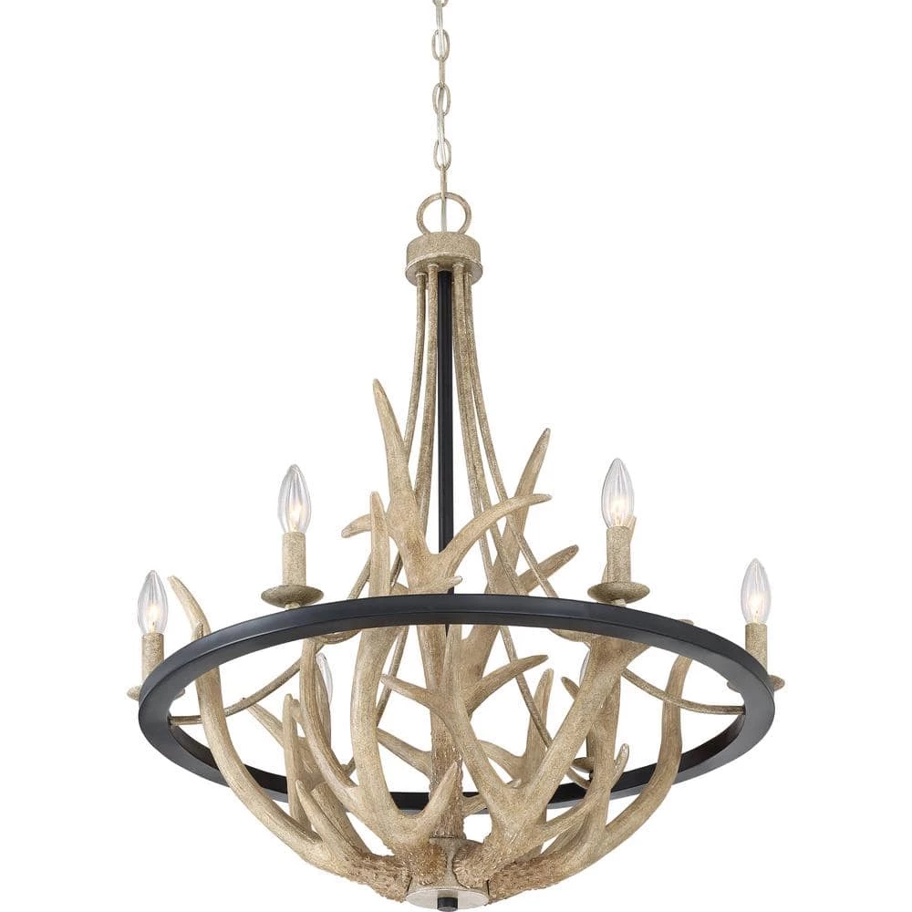 Journey 6-Light Earth Black Bowl-Style Chandelier by Quoizel 4 Journey 6-Light Earth Black Bowl-Style Chandelier by Quoizel - Image 2
