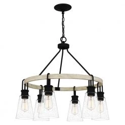 Kingsbridge 6-Light Earth Black Chandelier with Clear Seeded by Quoizel