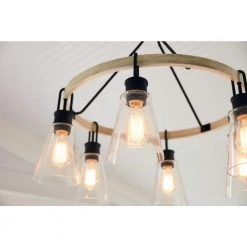 Kingsbridge 6-Light Earth Black Chandelier with Clear Seeded by Quoizel -Quoizel Sales earth black quoizel chandeliers kgb5029ek 66 1000