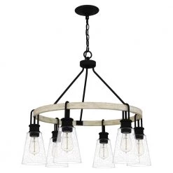 Kingsbridge 6-Light Earth Black Chandelier with Clear Seeded by Quoizel -Quoizel Sales earth black quoizel chandeliers kgb5029ek c3 1000