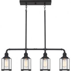Ludlow 4-Light Earth Black Chandelier by Quoizel