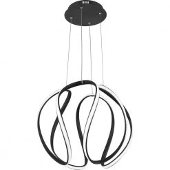 Waving Integrated LED Earth Black Pendant by Quoizel -Quoizel Sales earth black quoizel chandeliers pcwn2818ek 4f 1000