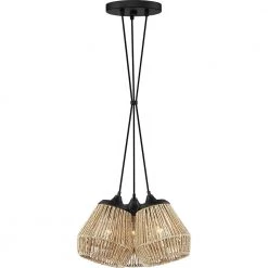 Romain 15 in. 3-Light Earth Black Pendant by Quoizel