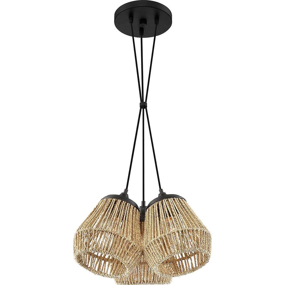 Romain 15 in. 3-Light Earth Black Pendant by Quoizel 4 Romain 15 in. 3-Light Earth Black Pendant by Quoizel - Image 2