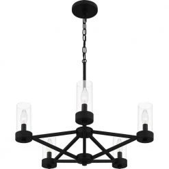 Villa 5-Light Earth Black Chandelier with Clear Glass Shade by Quoizel -Quoizel Sales earth black quoizel chandeliers via5024ek 1f 1000