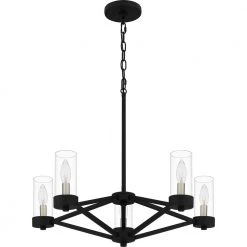 Villa 5-Light Earth Black Chandelier with Clear Glass Shade by Quoizel -Quoizel Sales earth black quoizel chandeliers via5024ek fa 1000