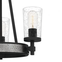Alpine 16 in. 3-Light Earth Black Semi-Flush Mount with Clear Seeded by Quoizel -Quoizel Sales earth black quoizel flush mount lights alp1716ek 44 1000