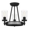 Alpine 16 in. 3-Light Earth Black Semi-Flush Mount with Clear Seeded by Quoizel -Quoizel Sales earth black quoizel flush mount lights alp1716ek 64 1000