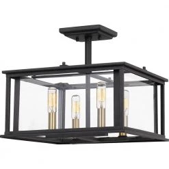 Citadel 4-Light Earth Black Semi-Flush Mount by Quoizel