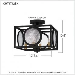 Chalamont 12 in. 4-Light Earth Black Semi-Flush Mount by Quoizel 16 Chalamont 12 in. 4-Light Earth Black Semi-Flush Mount by Quoizel -Quoizel Sales earth black quoizel flush mount lights cht1712ek 76 1000