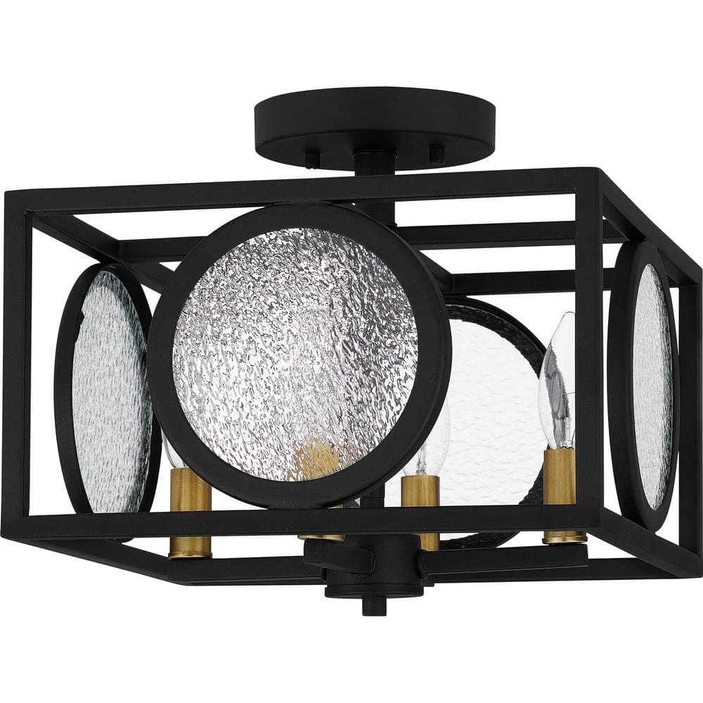 Chalamont 12 in. 4-Light Earth Black Semi-Flush Mount by Quoizel 5 Chalamont 12 in. 4-Light Earth Black Semi-Flush Mount by Quoizel - Image 3