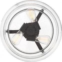 Danbury 3-Light Earth Black Semi-Flush Mount by Quoizel -Quoizel Sales earth black quoizel flush mount lights dny1714ek 1f 1000
