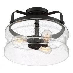Danbury 3-Light Earth Black Semi-Flush Mount by Quoizel -Quoizel Sales earth black quoizel flush mount lights dny1714ek 4f 1000