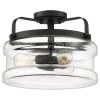Danbury 3-Light Earth Black Semi-Flush Mount by Quoizel -Quoizel Sales earth black quoizel flush mount lights dny1714ek 64 1000