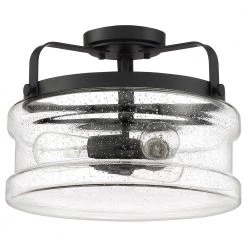 Danbury 3-Light Earth Black Semi-Flush Mount by Quoizel -Quoizel Sales earth black quoizel flush mount lights dny1714ek c3 1000