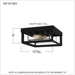 Infinger 2-Light Semi-Flush Mount with Clear Seeded Glass by Quoizel 16 Infinger 2-Light Semi-Flush Mount with Clear Seeded Glass by Quoizel -Quoizel Sales earth black quoizel flush mount lights inf1613ek fa 1000