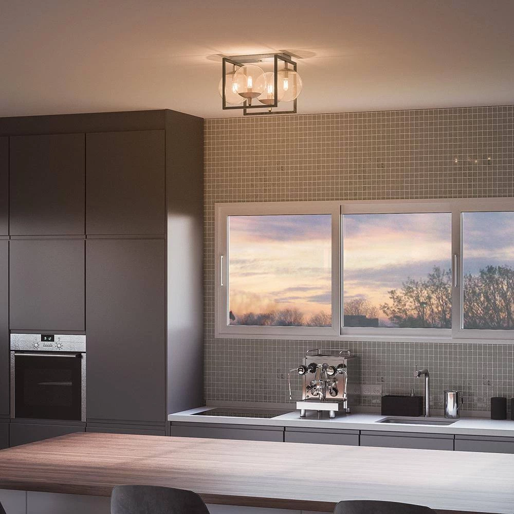 Kane 4-Light Earth Black Semi-Flush Mount by Quoizel 8 Kane 4-Light Earth Black Semi-Flush Mount by Quoizel - Image 6