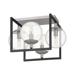 Kane 4-Light Earth Black Semi-Flush Mount by Quoizel 12 Kane 4-Light Earth Black Semi-Flush Mount by Quoizel -Quoizel Sales earth black quoizel flush mount lights kan1717ek 4f 1000