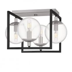 Kane 4-Light Earth Black Semi-Flush Mount by Quoizel
