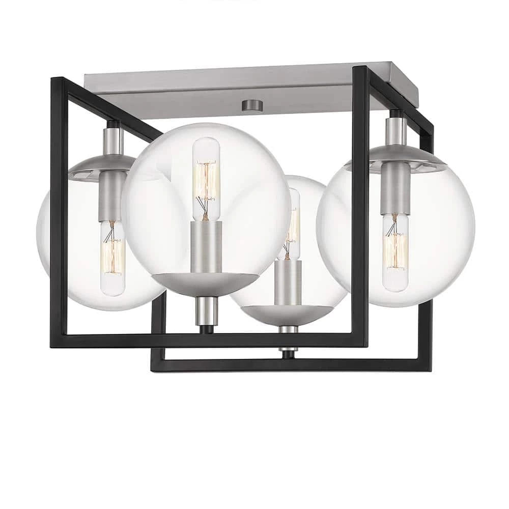 Kane 4-Light Earth Black Semi-Flush Mount by Quoizel 3 Kane 4-Light Earth Black Semi-Flush Mount by Quoizel