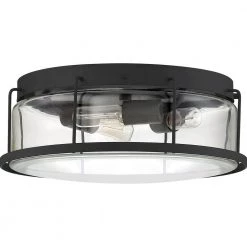 Ludlow 13.25 in. 3-Light Earth Black Flush Mount by Quoizel -Quoizel Sales earth black quoizel flush mount lights lud1613ek c3 1000