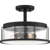 Ludlow 3-Light Earth Black Semi-Flush Mount by Quoizel -Quoizel Sales earth black quoizel flush mount lights lud1713ek 64 1000
