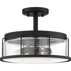 Ludlow 3-Light Earth Black Semi-Flush Mount by Quoizel -Quoizel Sales earth black quoizel flush mount lights lud1713ek c3 1000