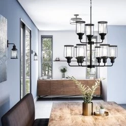 Ludlow 3-Light Earth Black Semi-Flush Mount by Quoizel -Quoizel Sales earth black quoizel flush mount lights lud1713ek fa 1000