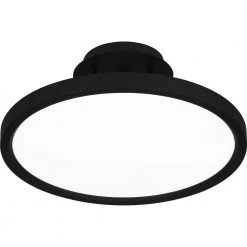 Outskirts 15 in. Earth Black LED Semi-Flush Mount by Quoizel -Quoizel Sales earth black quoizel flush mount lights ost1815ek 1f 1000