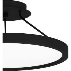Outskirts 15 in. Earth Black LED Semi-Flush Mount by Quoizel -Quoizel Sales earth black quoizel flush mount lights ost1815ek 44 1000