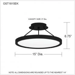 Outskirts 15 in. Earth Black LED Semi-Flush Mount by Quoizel -Quoizel Sales earth black quoizel flush mount lights ost1815ek 76 1000