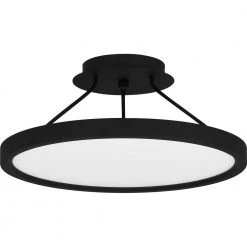 Outskirts 15 in. Earth Black LED Semi-Flush Mount by Quoizel -Quoizel Sales earth black quoizel flush mount lights ost1815ek c3 1000