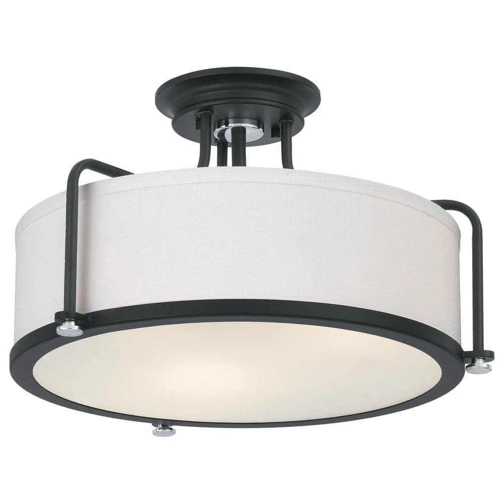 Rigel 17.5 in. 3-Light Earth Black Semi-Flush Mount by Quoizel 6 Rigel 17.5 in. 3-Light Earth Black Semi-Flush Mount by Quoizel - Image 4