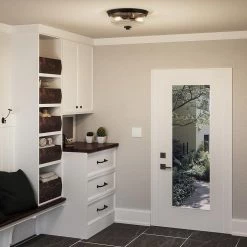 Radius 13 in. 2-Light Earth Black Flush Mount by Quoizel 12 Radius 13 in. 2-Light Earth Black Flush Mount by Quoizel -Quoizel Sales earth black quoizel flush mount lights qf3414ek 1f 1000