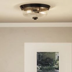 Radius 13 in. 2-Light Earth Black Flush Mount by Quoizel 13 Radius 13 in. 2-Light Earth Black Flush Mount by Quoizel -Quoizel Sales earth black quoizel flush mount lights qf3414ek 31 1000