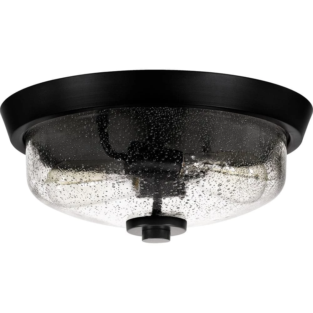 Radius 13 in. 2-Light Earth Black Flush Mount by Quoizel 5 Radius 13 in. 2-Light Earth Black Flush Mount by Quoizel - Image 3