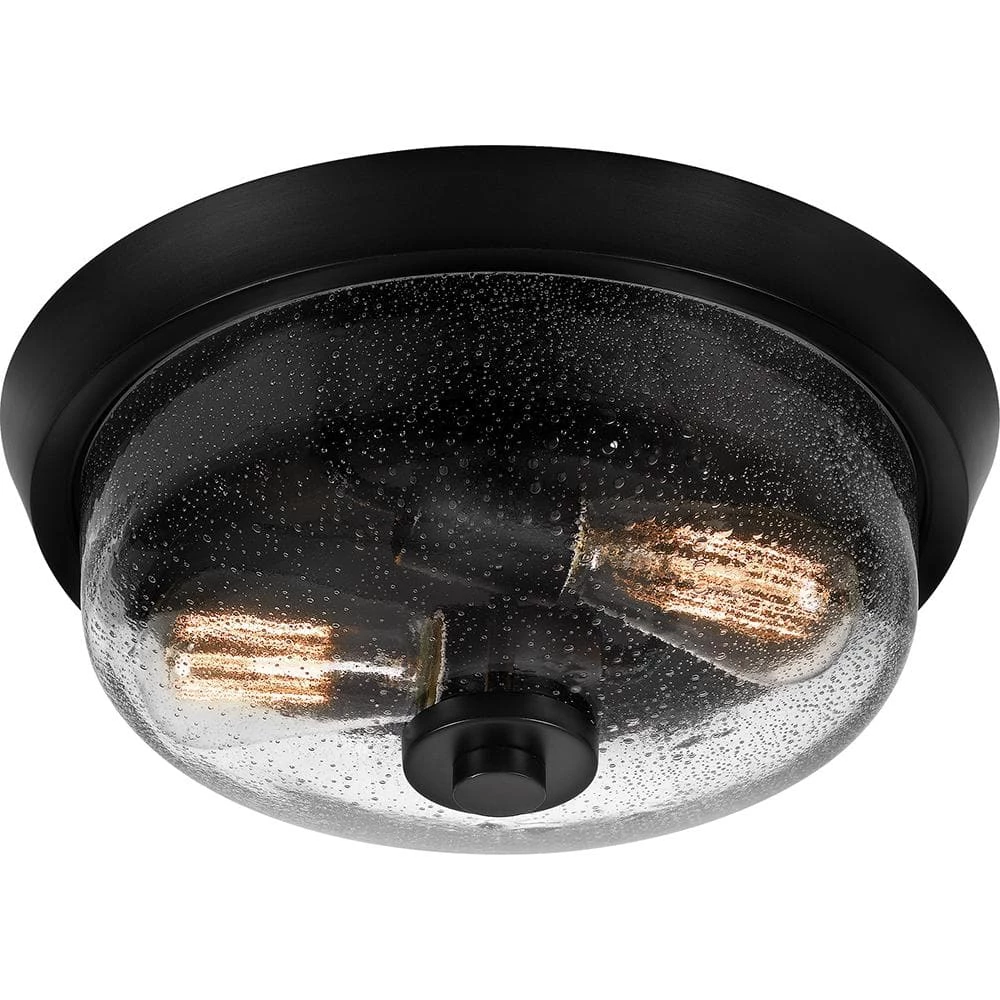 Radius 13 in. 2-Light Earth Black Flush Mount by Quoizel 4 Radius 13 in. 2-Light Earth Black Flush Mount by Quoizel - Image 2