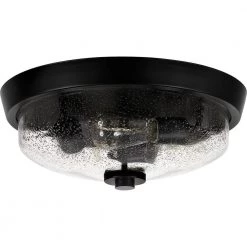 Radius 14.75 in. 3-Light Earth Black Flush Mount by Quoizel -Quoizel Sales earth black quoizel flush mount lights qf3415ek c3 1000