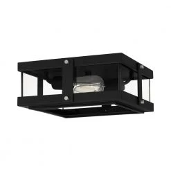 Beck 2-Light Earth Black Flush Mount with Clear Glass by Quoizel -Quoizel Sales earth black quoizel flush mount lights qfl5347ek c3 1000